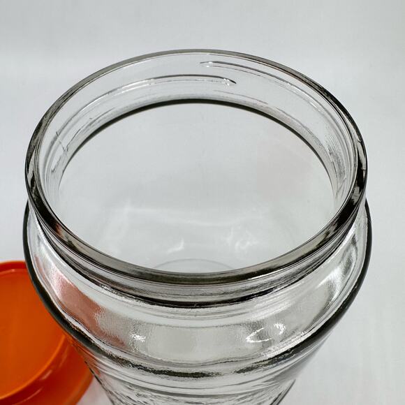 Vintage Anchor Hocking Orange Juice Jar With Lid Carafe 1970s Kitchen Canister - Picture 2 of 8